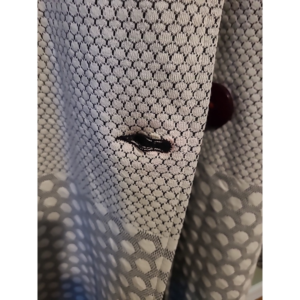 Paper Lace Multi Pattern Red Button Up Long Coat … - image 8